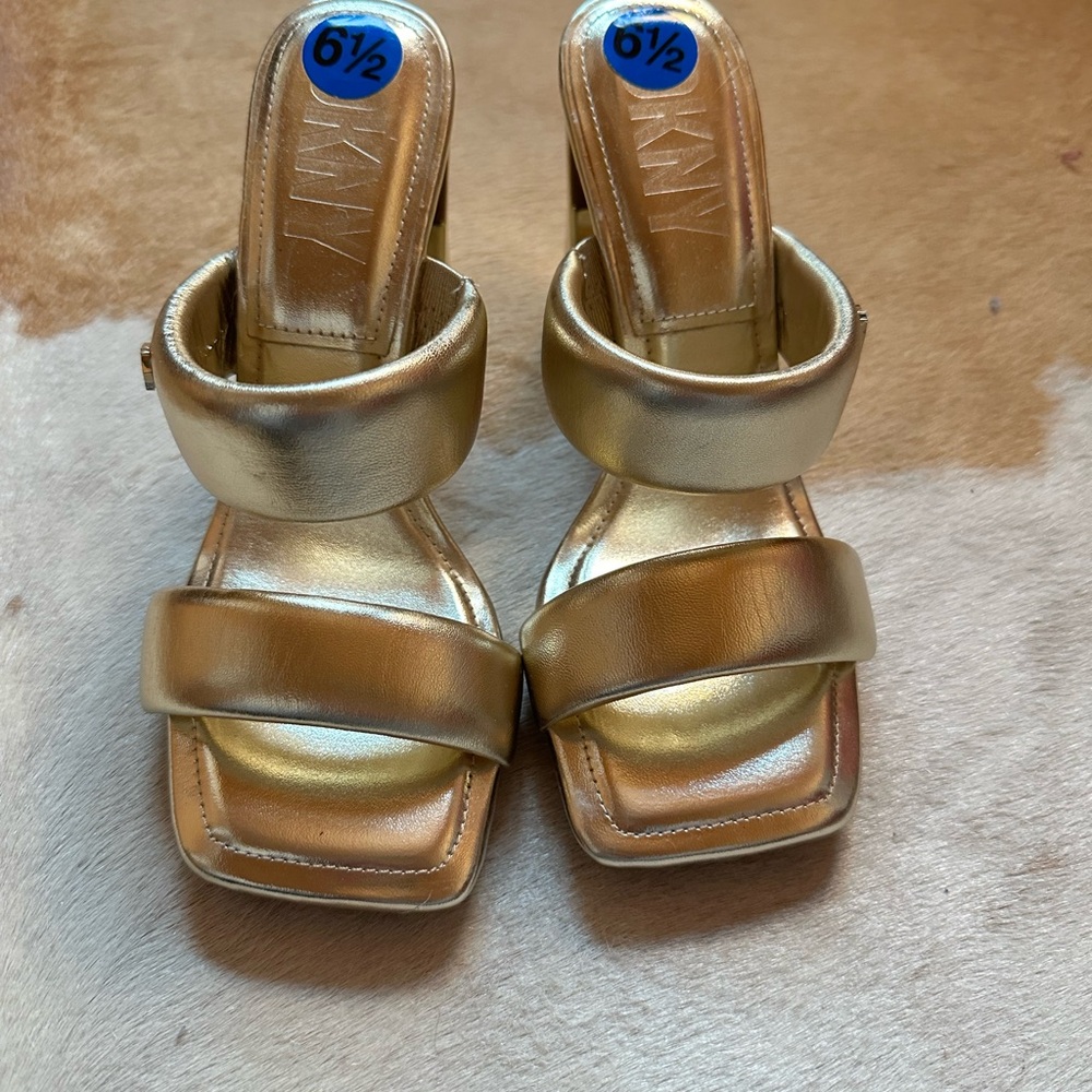 Gold Women's Heeled Sandals